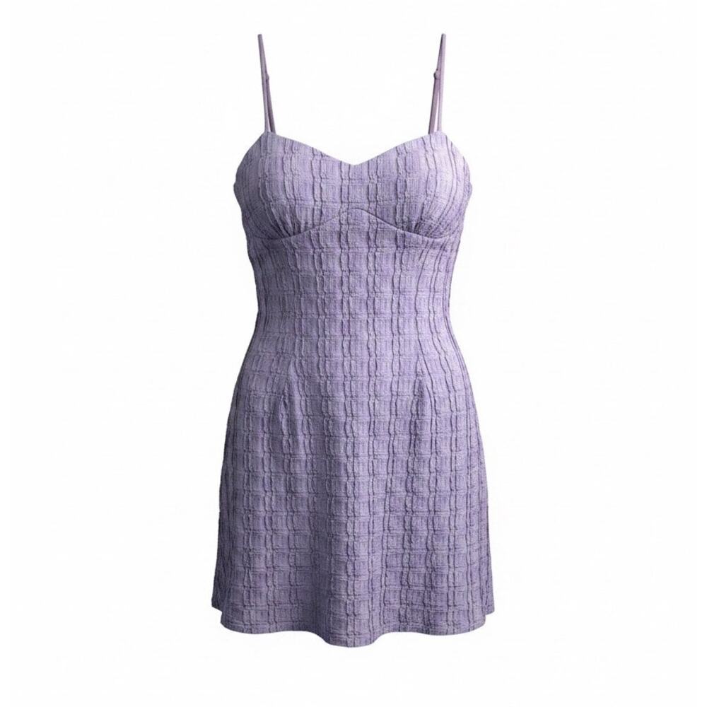 Princess Polly Melrose Nights Lilac Textured Mini Dress - Size 8 - Picture 3 of 8